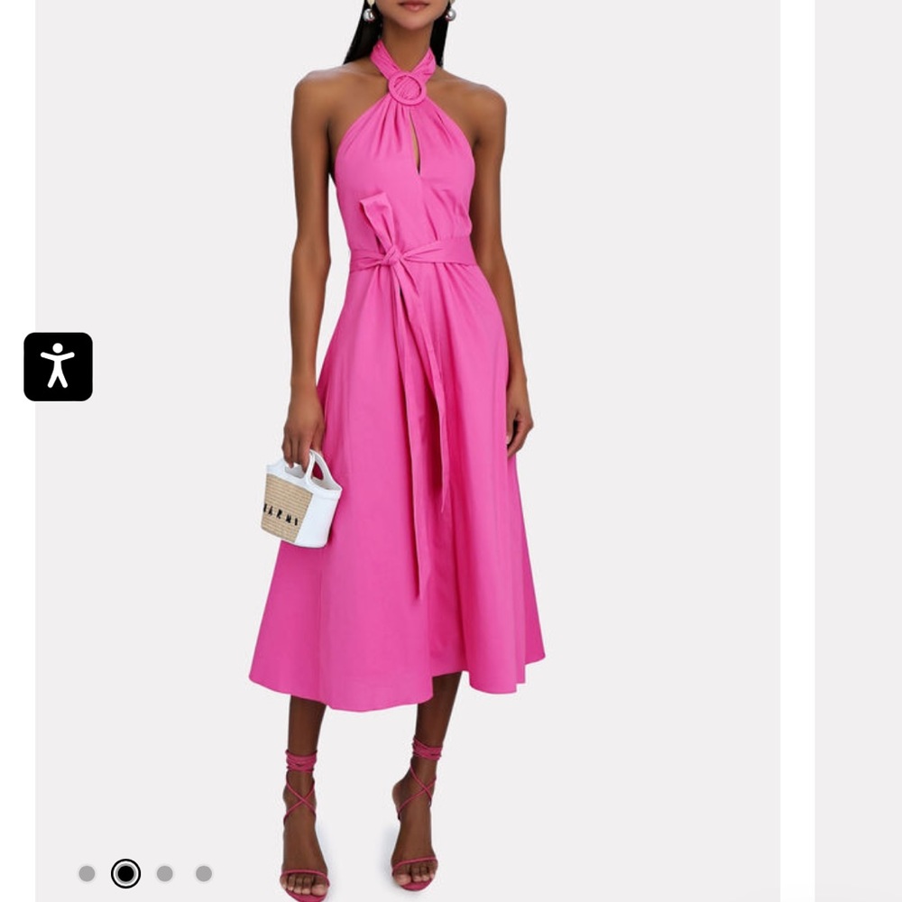 NWT STAUD
Kai Belted Poplin Halter Midi Dress